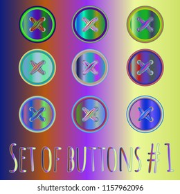 Vintage multicolor rainbow stud stitch suite.