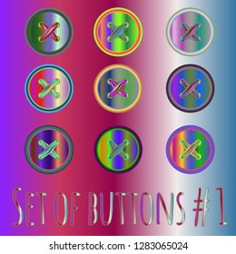 Vintage multicolor rainbow stud stitch kit.