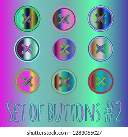 Vintage multicolor rainbow stud stitch suite.