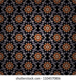 Vintage multicolor seamless pattern in blue, black and beige colors. Endless can be used for ceramic tile, wallpaper, linoleum, textile. Vector illustration. Ceramic tile with colorful patchwork.