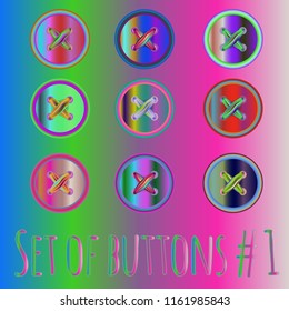 Vintage multicolored rainbow stud stitch kit.