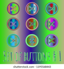 Vintage multicolored rainbow stud stitch suite.