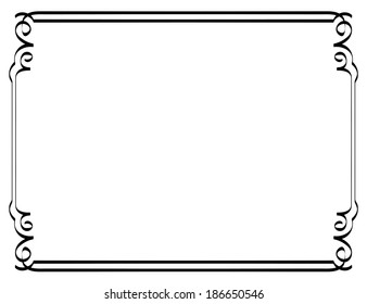 Vintage multilayer vector frame with swirls