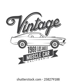 Vintage Muscle Car Emblem 