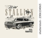 Vintage Muscle Car Graphic Vector