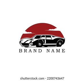Vintage muscle car vector illustration.