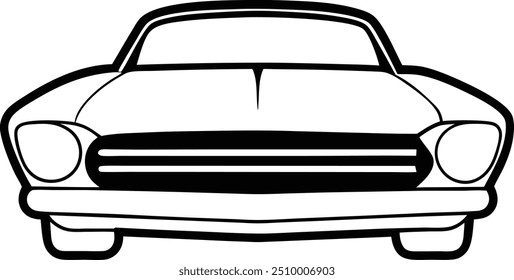 Vintage Muscle Car , Vintage Muscle Car Vector silhouette , Vintage Muscle Car line art , Car illustration and vector , vehicle vector, vehicle illustration