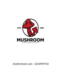 vintage mushroom red logo colorful design template
