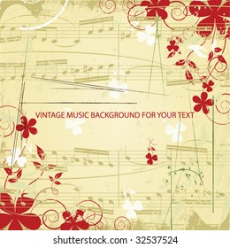 Vintage music background for your text