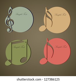 Vintage Music Circle Label. Vector Illustration.