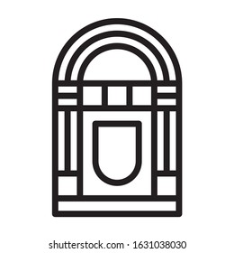 Vintage music jukebox line art vector icon for apps and websites