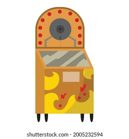 Vintage music object. Retro jukebox. Color symbol design. Vector illustration design template