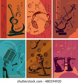 Vintage Music poster. Vector illustration