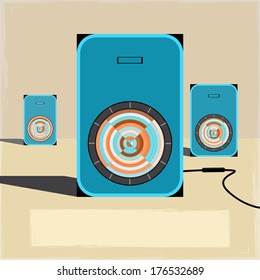 vintage music sound speakers backgrounds 02 vector