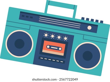 Vintage music tape recorder vector illustration