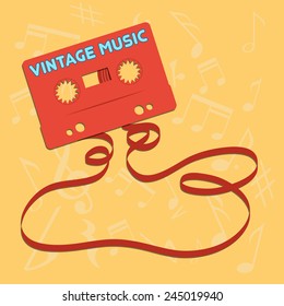 Vintage music. Vector flat design