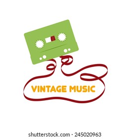 Vintage music. Vector flat design