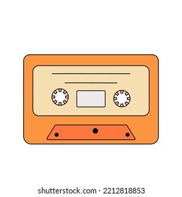 Vintage music y2k audio cassette. Good vibes concept. Retro 70s 80s 90s vector illustration.