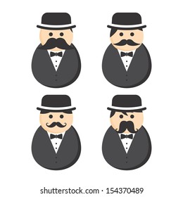 vintage mustache guy avatar picture portrait
