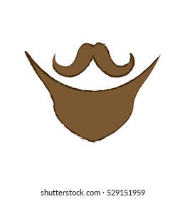 vintage mustache icon image vector illustration design 
