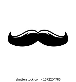 vintage mustache icon over white background, vector illustration