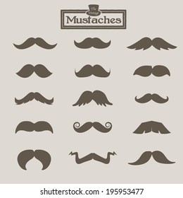 vintage mustache - vector illustration