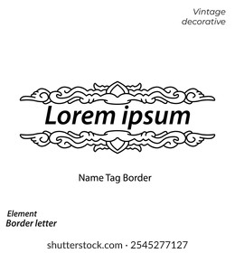 Vintage name border ornament design