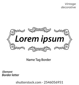 Vintage name border ornament design