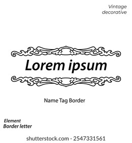 Vintage name border ornament design