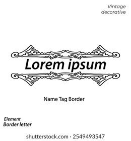 Vintage name border ornament design