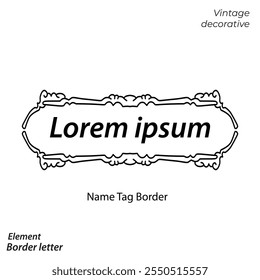 Vintage name border ornament design