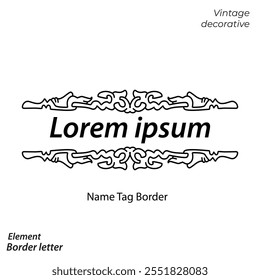 Vintage name border ornament design