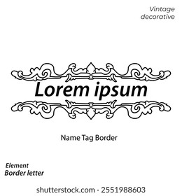 Vintage name border ornament design