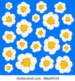 Vintage narcissus back pattern blue