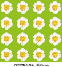 Vintage narcissus back pattern green