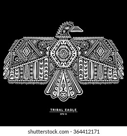 Vintage native American eagle illustration can be used as a greeting card