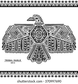 Vintage native American eagle illustration can be used as a greeting card