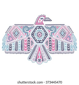 Vintage native American eagle illustration can be used as a greeting card
