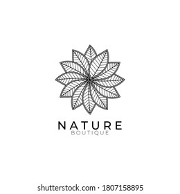 Vintage nature flower logo design. Vector EPS 10.