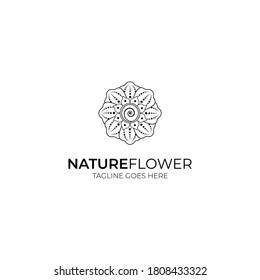 Vintage nature flower logo design. Vector EPS 10.