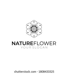 Vintage nature flower logo design. Vector EPS 10.