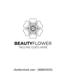 Vintage nature flower logo design. Vector EPS 10.