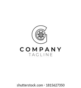 Vintage nature flower logo design. Vector EPS 10.