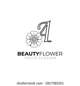 Vintage nature flower logo design. Vector EPS 10.