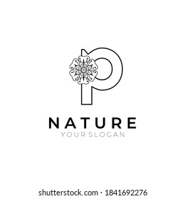 Vintage nature flower logo design. Vector EPS 10.