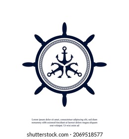 Vintage Nautical Anchor Emblem. Anchor Marine Badges Ship Boat Logo Design Template Element