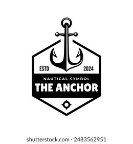 Vintage nautical anchor logo design