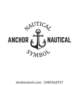 Vintage nautical anchor logo design