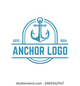 Vintage nautical anchor logo design