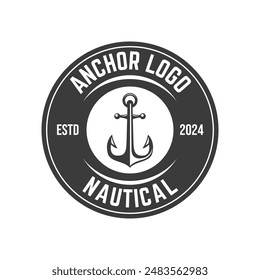 Vintage nautical anchor logo design